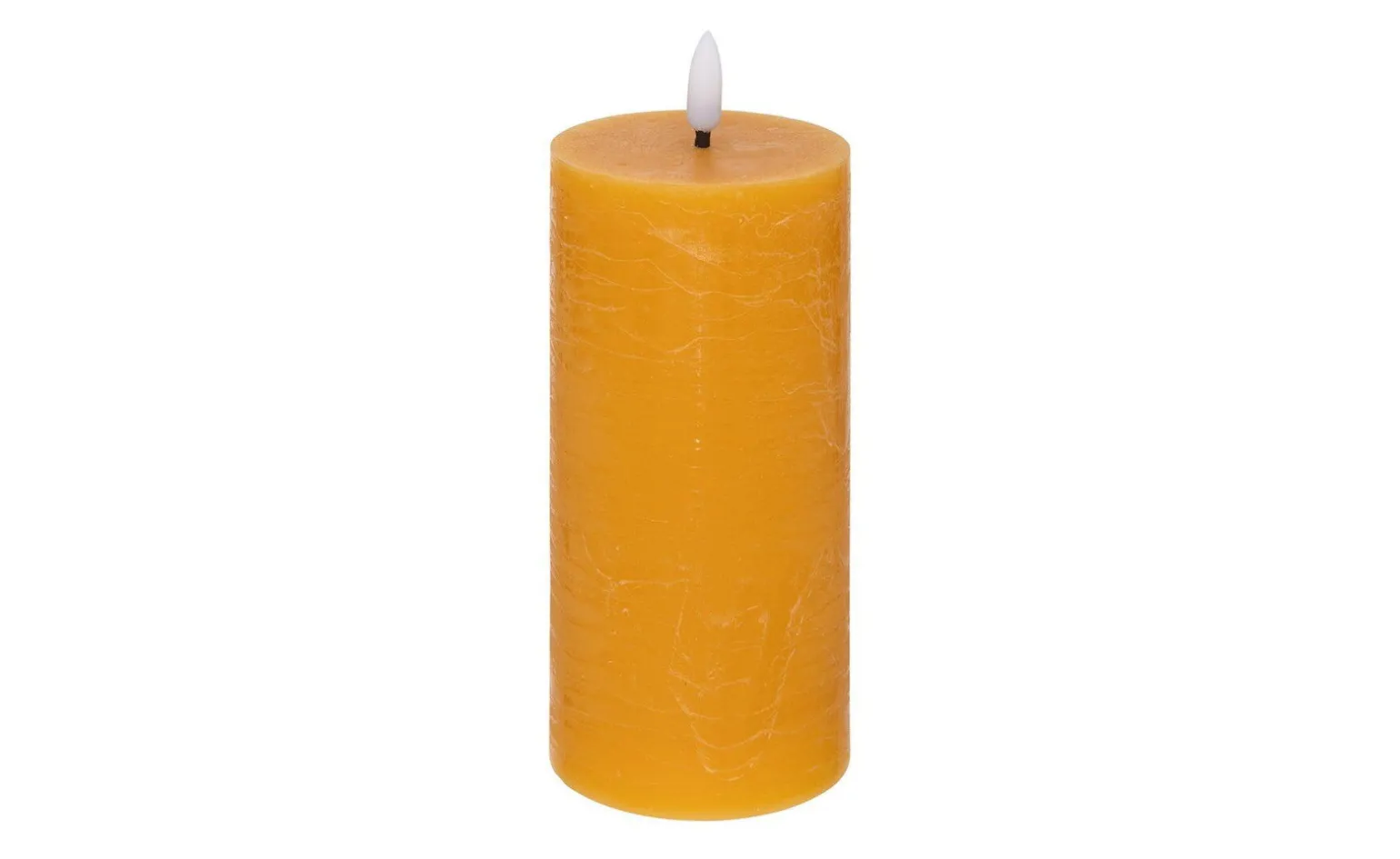Candela in cera con fiamma led gialla h17,5 cm