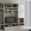 Carpi parete soggiorno colore olmo perla e bianco lucido L240 cm