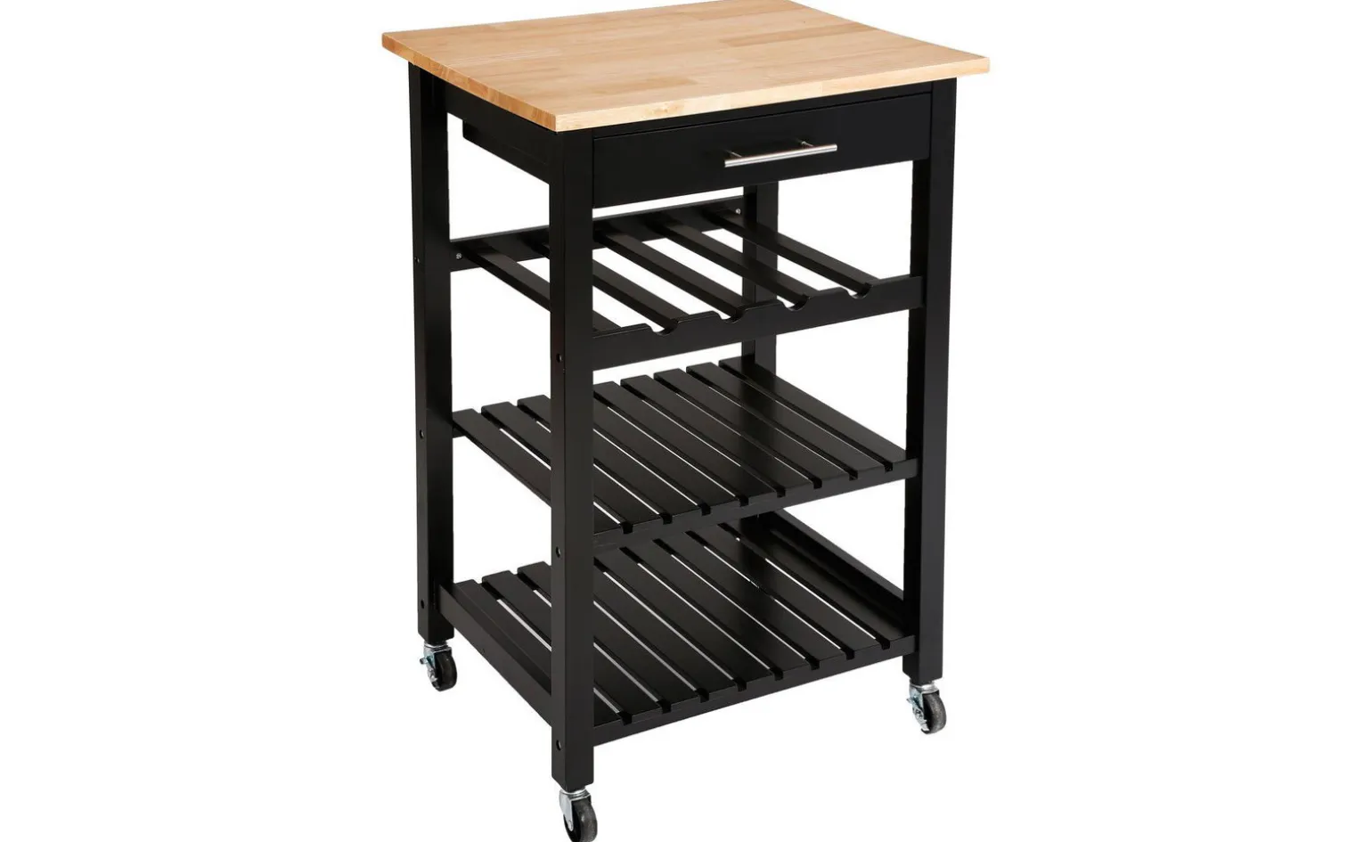 Carrello cucina in legno nero H87 cm