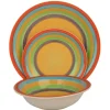 Casa Con Te servizio 18 piatti in ceramica a spirale, giallo