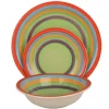 Casa Con Te servizio 18 piatti in ceramica a spirale, verde