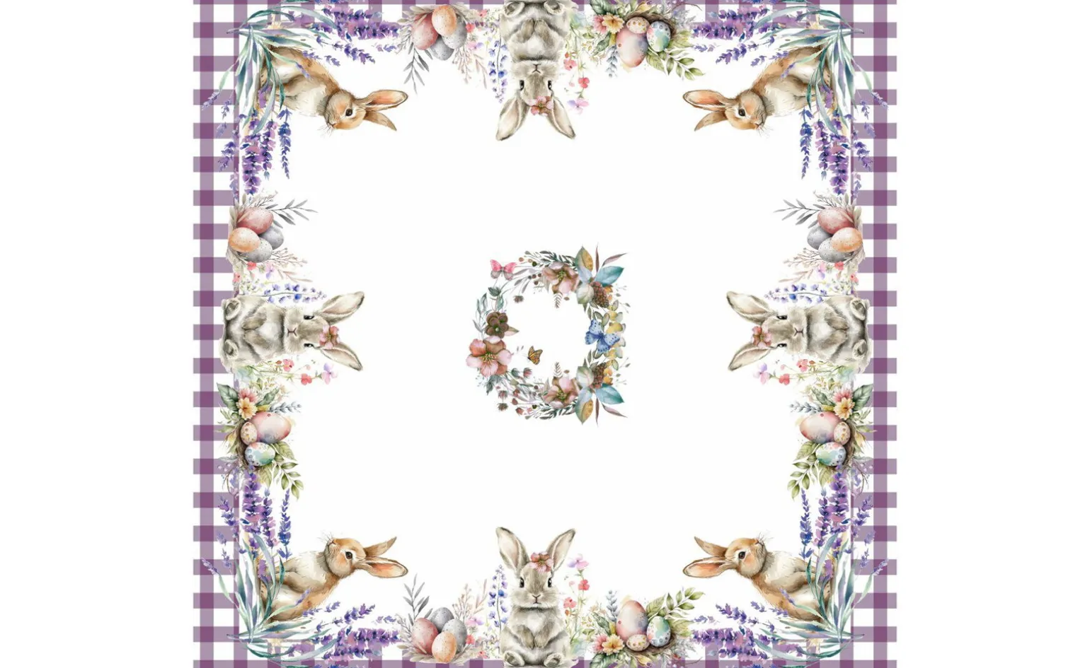 Centrotavola pasquale 90x90 cm 100% cotone