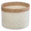 Cestino in juta bianco con bordo naturale Ø16 cm