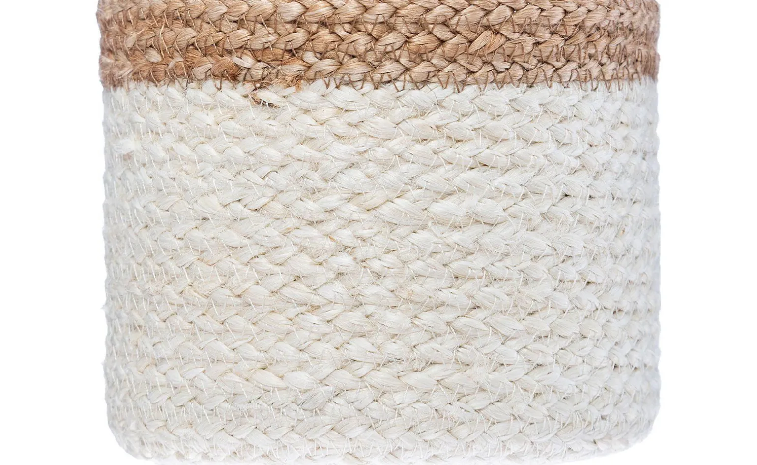Cestino in juta bianco con bordo naturale Ø16 cm