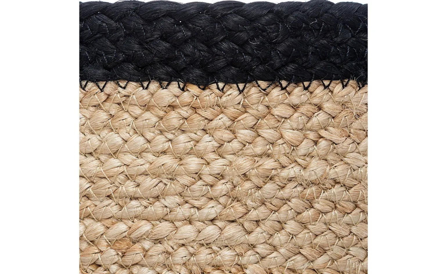 Cestino in juta naturale con bordo nero Ø19 cm