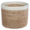 Cestino in juta naturale con bordo bianco Ø19 cm
