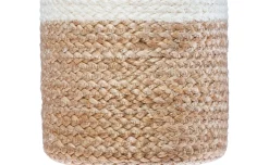 Cestino in juta naturale con bordo bianco Ø19 cm