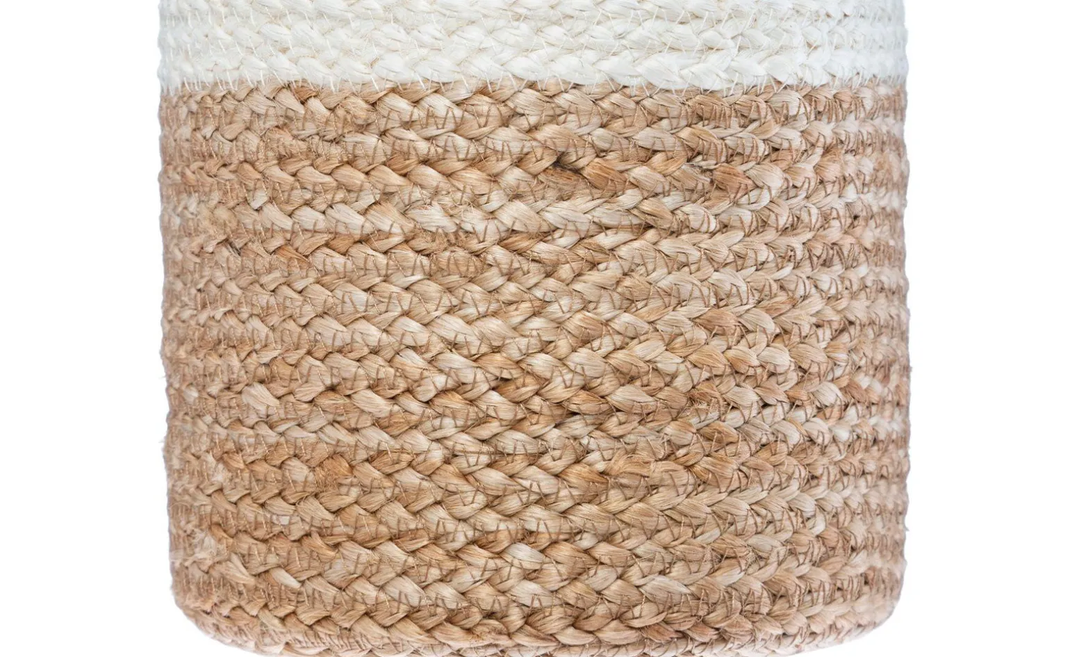 Cestino in juta naturale con bordo bianco Ø19 cm