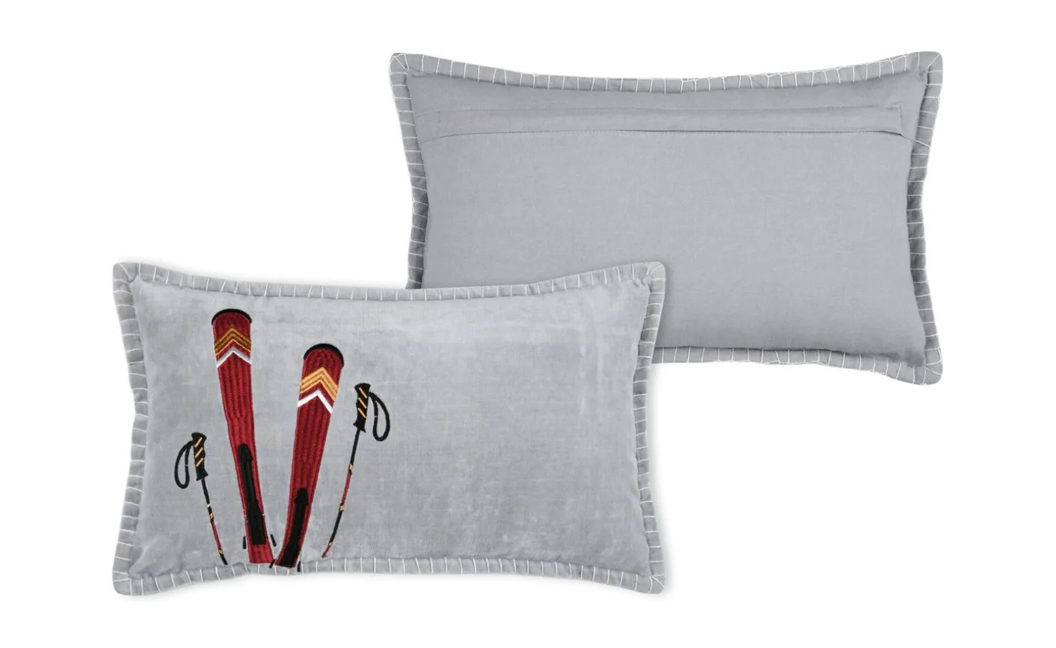 Chamonix cuscino in cotone grigio 30x50 cm