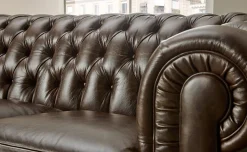 Chester divano 3 posti maxi in pelle antique marrone