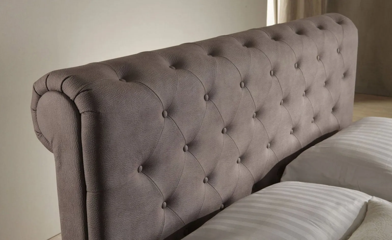 Chester letto matrimoniale contenitore tortora
