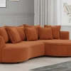 Chic divano 3 posti con penisola color mattone