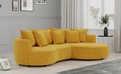 Chic divano 3 posti con penisola giallo