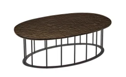 Chic tavolino metallo nero e piano bronzo martellato