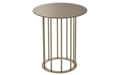 Chic tavolino rotondo Ø 45 metallo beige e piano bronzo