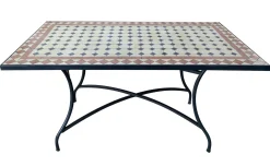 Cipro tavolo in ferro nero con mosaico 150x80 cm