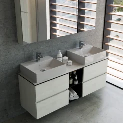 Cleo mobile bagno componibile doppio lavabo