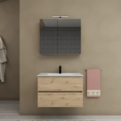Cleo mobile bagno L81 cm componibile con lavabo integrato