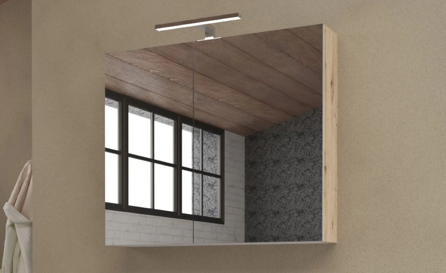 Cleo specchiera contenitore con lampada LED