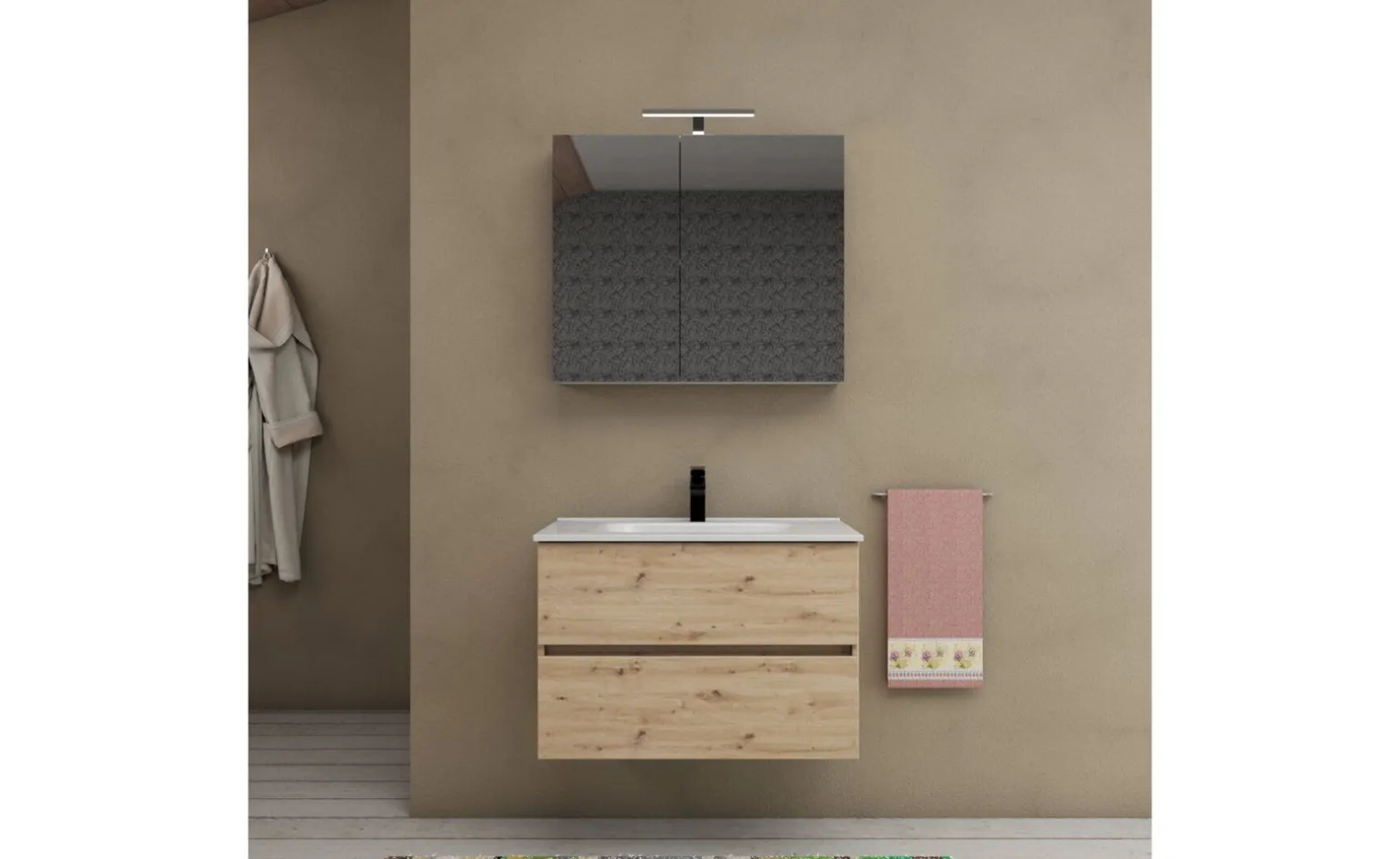 Cleo specchiera contenitore con lampada LED