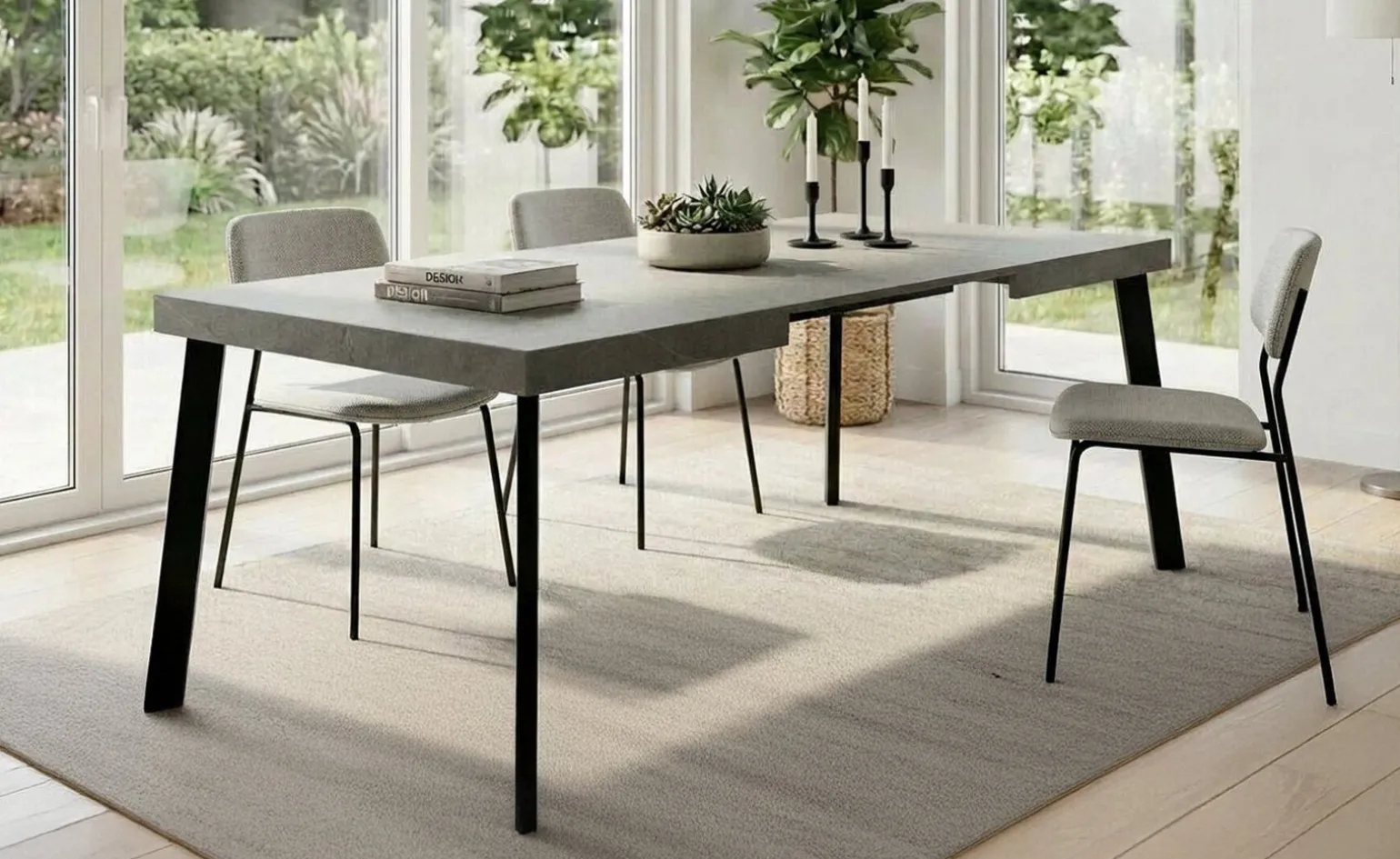 Colonia tavolo allungabile marmo grigio