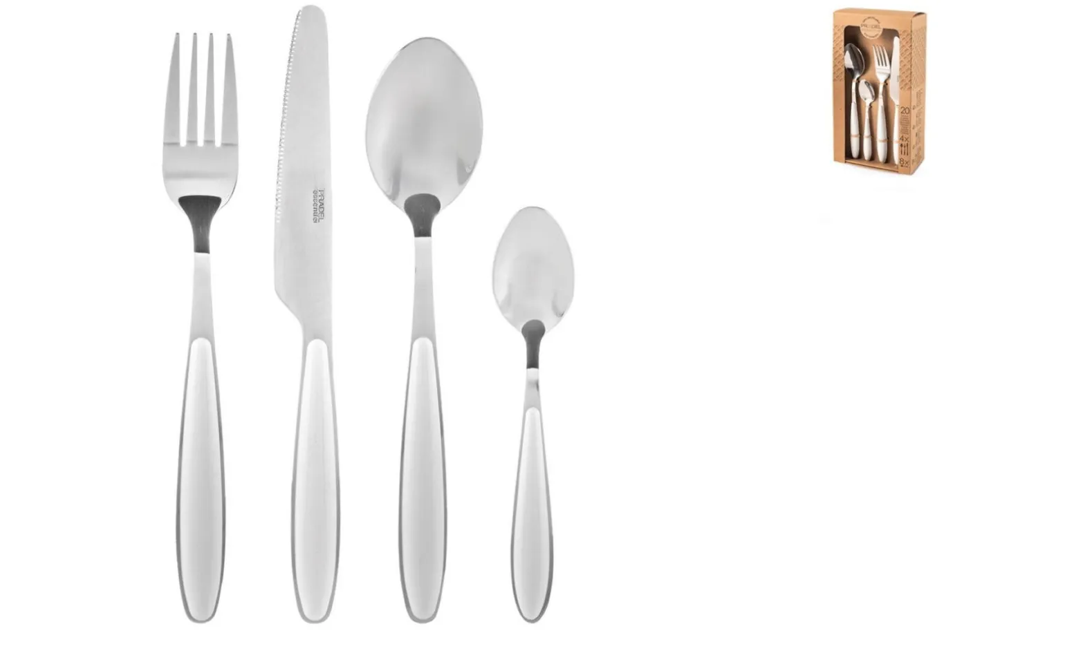 Colorfull set posate 20 pezzi bianco
