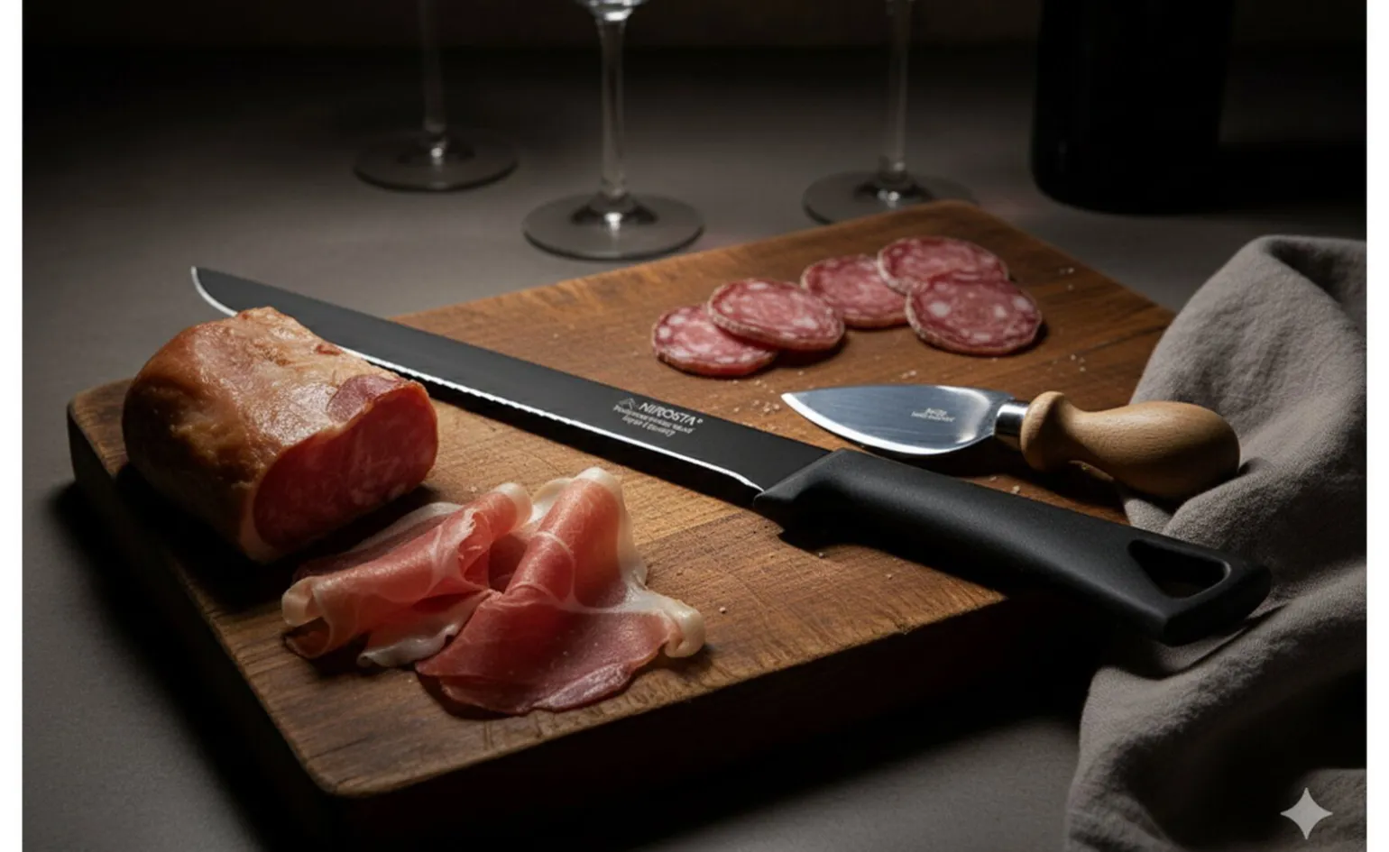 Coltello prosciutto con lama in acciaio da 25 cm