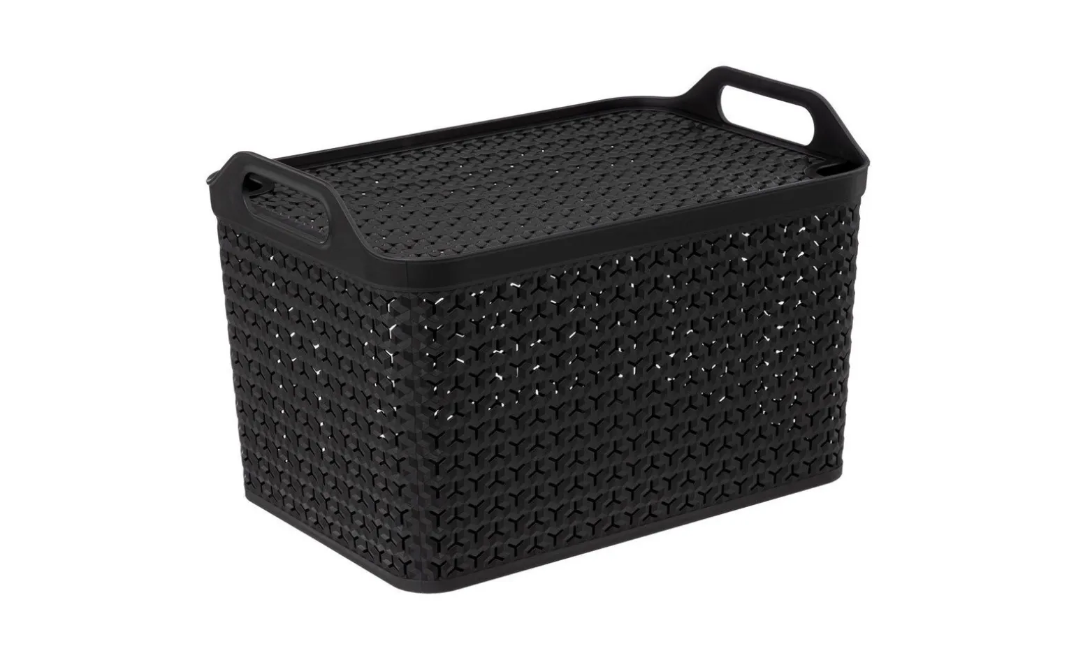 Contenitore con coperchio in tessuto nero 24 litri