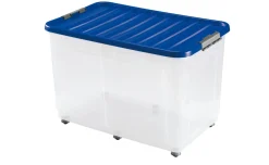 Contenitore Portaoggetti con Coperchio e Ruote 80x50x50,5 cm