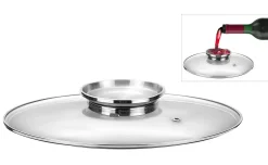 Coperchio in vetro con pomolo inox Ø20 cm