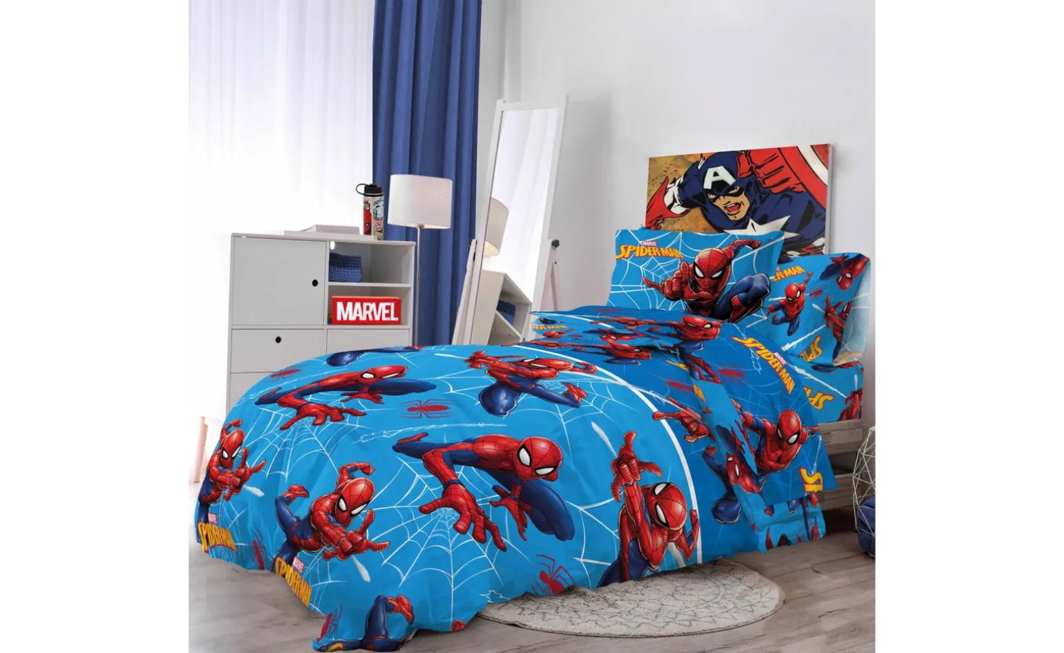 Copripiumino Spiderman in cotone 1 piazza