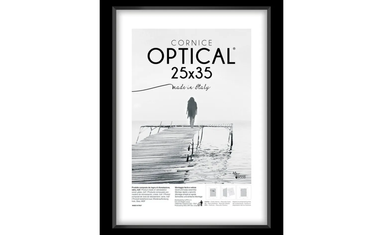 Cornice optical 25x35 cm nero