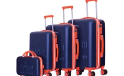 Coveri set 3 trolley + beauty case color blu