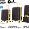 Coveri set 3 trolley + beauty case color melanzana