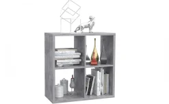 Cube libreria cemento 4 vani orizzontale