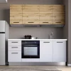Cucina Gilda Light Grey e Rovere Cadiz con Frigorifero combinato DX