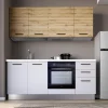 Cucina Gilda Light Grey e Rovere Cadiz con Frigorifero combinato SX