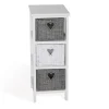 Cuore cassettiera 3 cassetti in legno bianco
