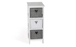 Cuore cassettiera 3 cassetti in legno bianco