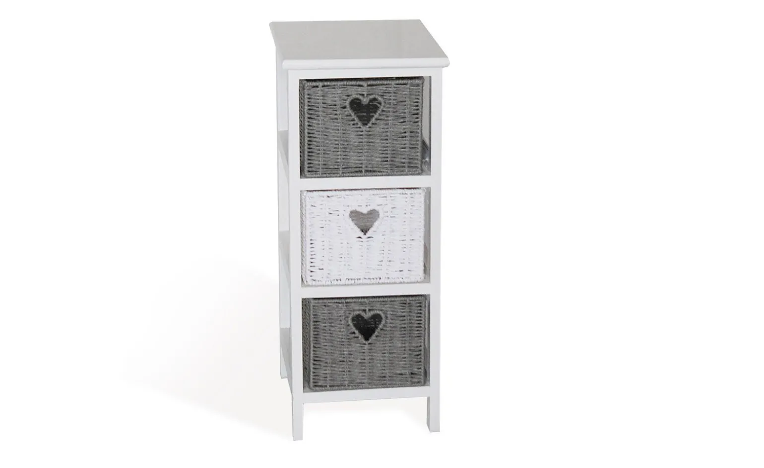 Cuore cassettiera 3 cassetti in legno bianco