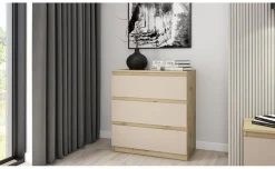 Delia como' 3 cassetti rovere artisan/cachemire