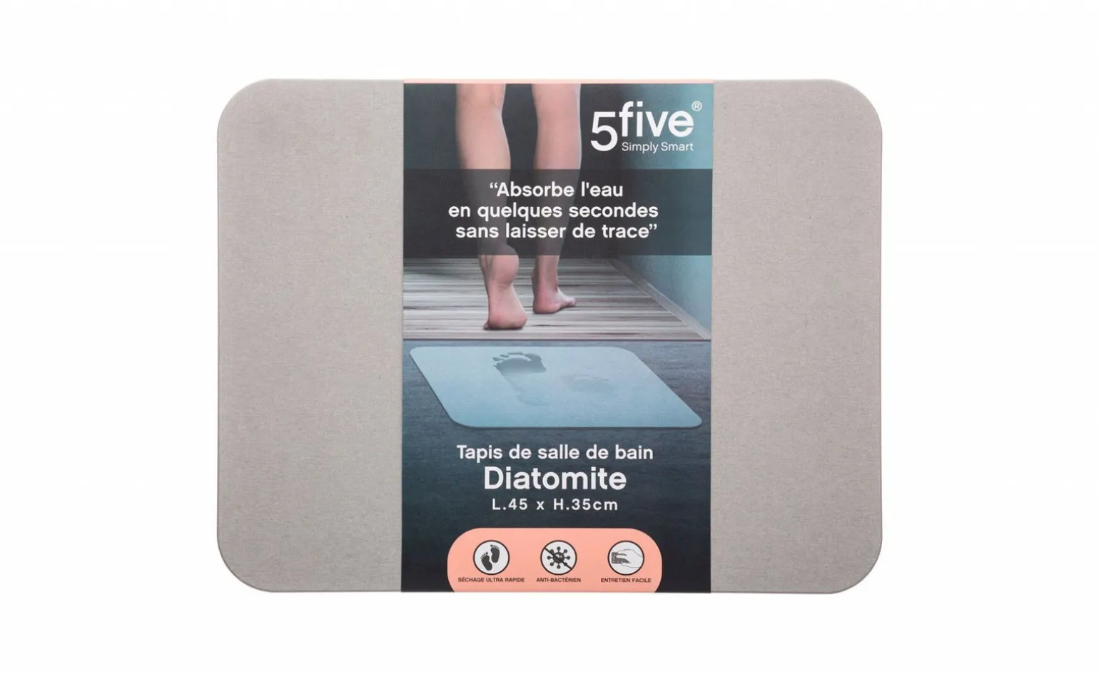 Diatomite tappeto bagno grigio 35x45 cm