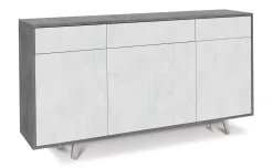 Divina madia 3 ante+3 cassetti cemento/ossido bianco