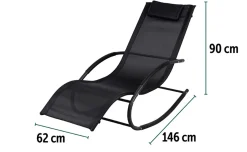Dondolo Sole – cuscino in spugna, movimento dondolante – nero