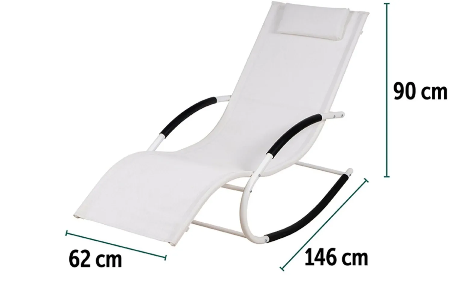 Dondolo Sole – cuscino in spugna, movimento dondolante – bianco