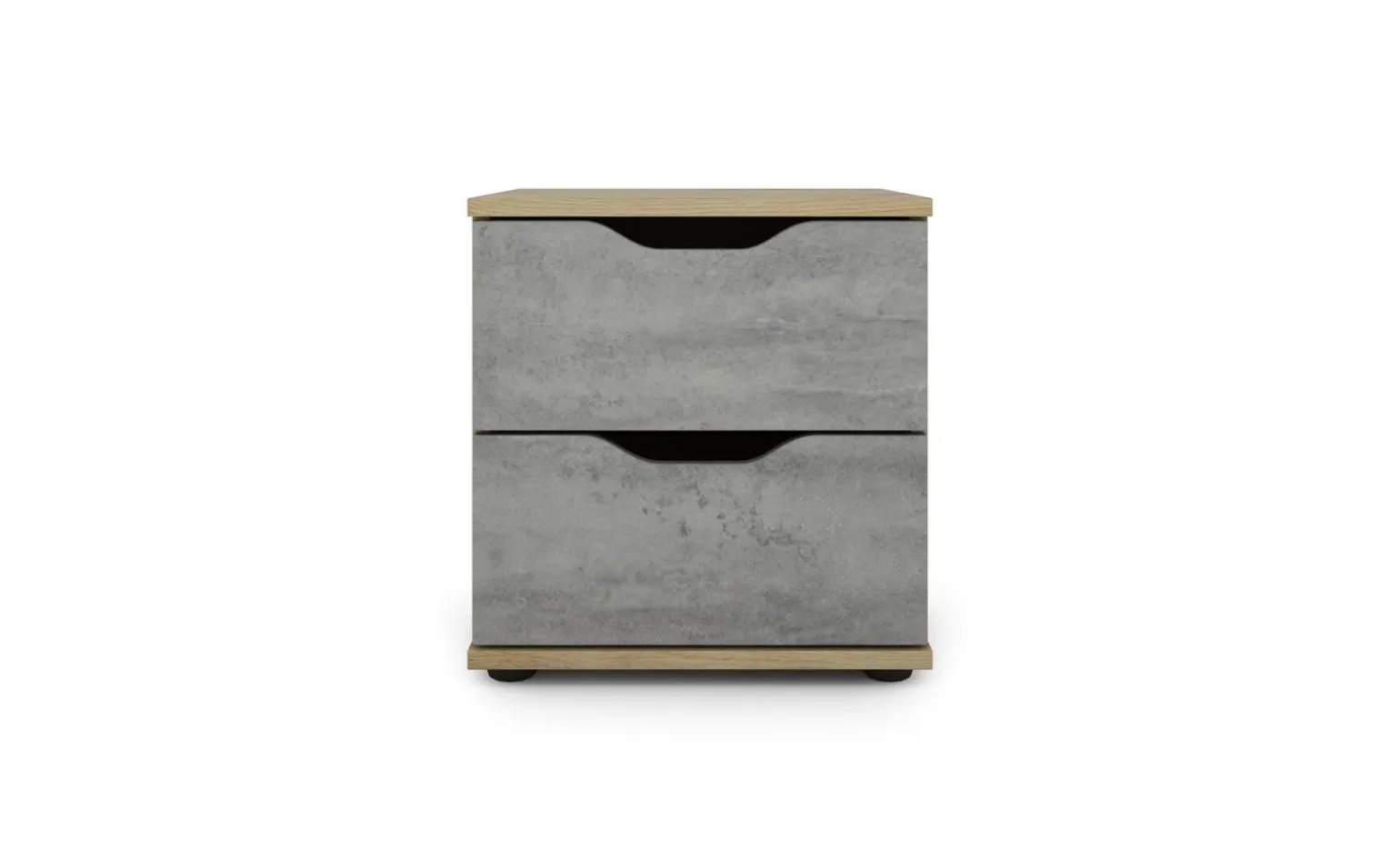 Dora comodino 2 cassetti rovere artisan e beton