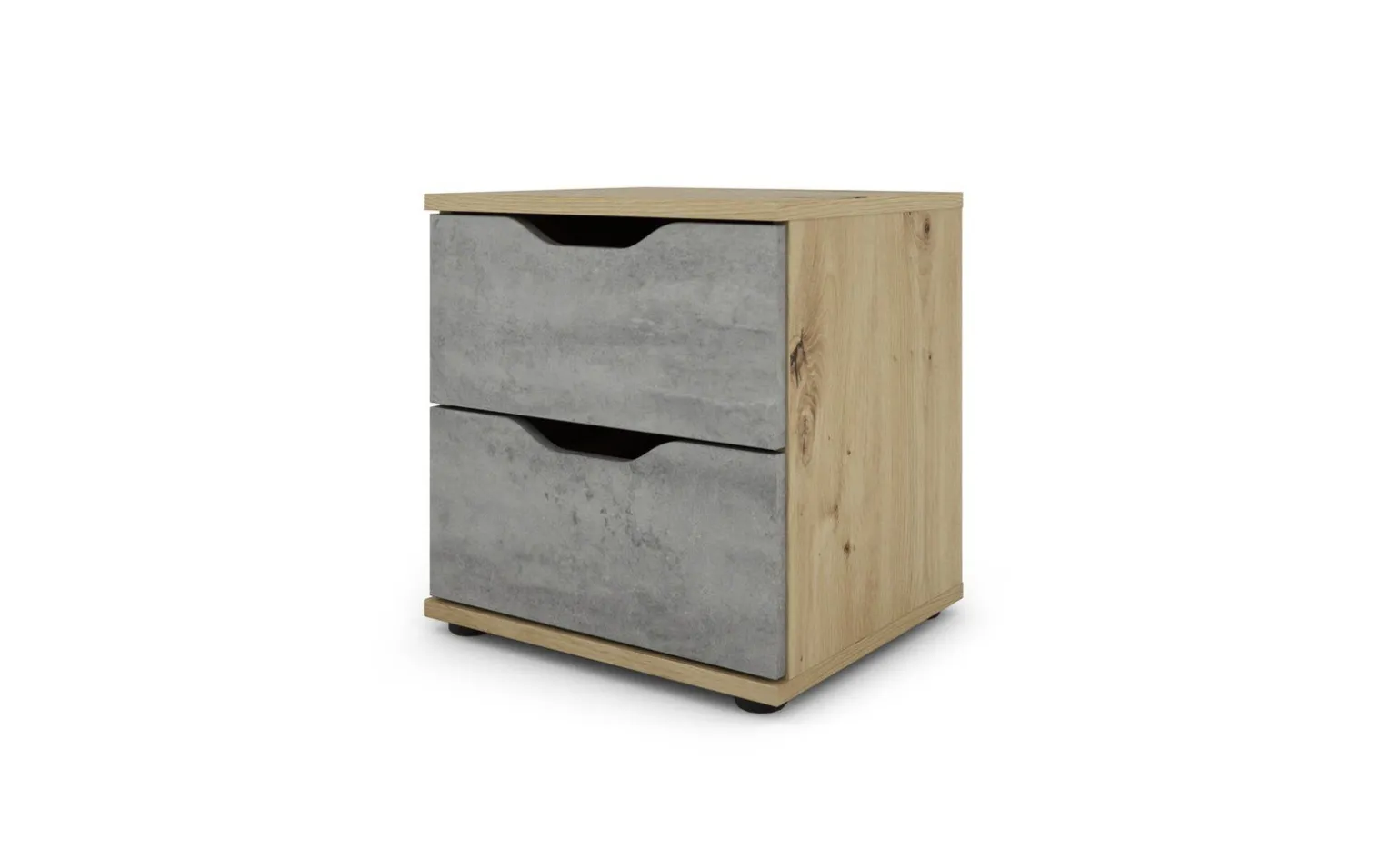Dora comodino 2 cassetti rovere artisan e beton