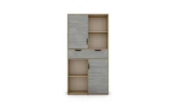 Dora mobile multiuso 2 ante, 1 cassetto rovere artisan e beton