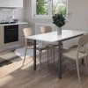Dory tavolo allungabile frassino bianco, 110/160x70 cm