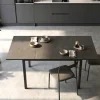 Dory tavolo allungabile pietra scura, 110/160x70 cm